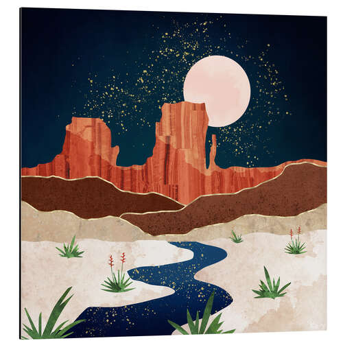 Aluminium print Desert Stars River