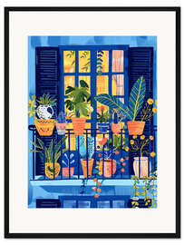 Gerahmter Kunstdruck Mondlichtbalkon