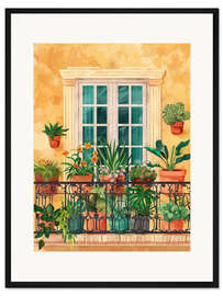 Gerahmter Kunstdruck Romantischer Balkon