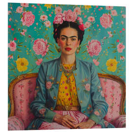 Foam board print Frida Kahlo on a sofa