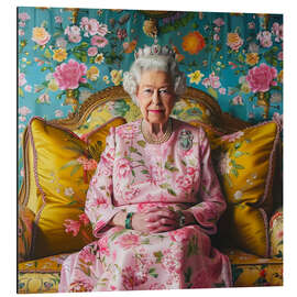 Magnettafel Die Queen auf dem Sofa