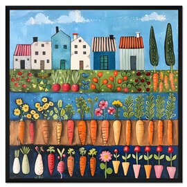 Gerahmter Kunstdruck Veggie Village