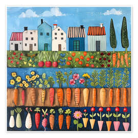 Wall print Veggie Village - DejaReve