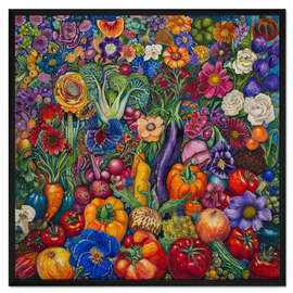 Gerahmter Kunstdruck Veggie Chaos