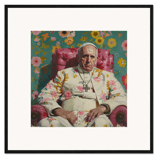 Impression artistique encadrée The Pope in a summer outfit