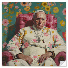 Muursticker The Pope in a summer outfit