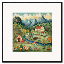Impresión de arte enmarcada Mountain Village