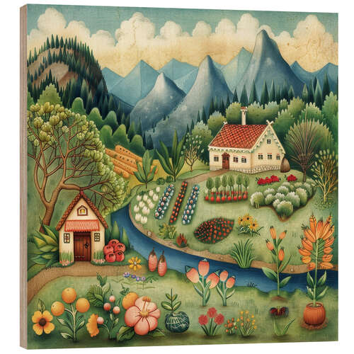 Obraz na drewnie Mountain Village