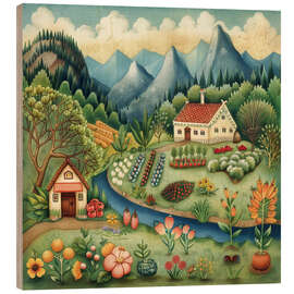 Obraz na drewnie Mountain Village