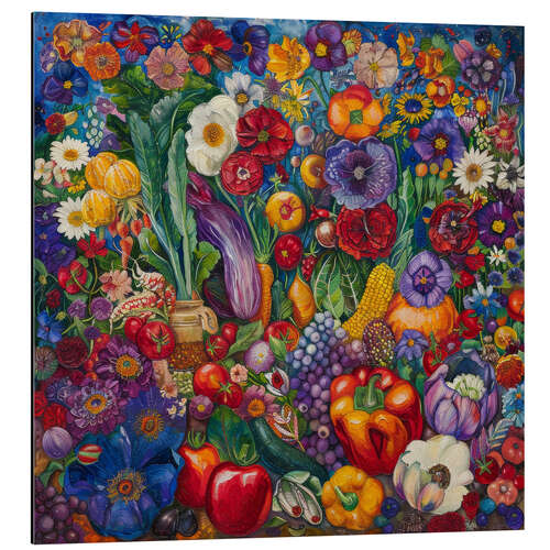 Tableau en aluminium Vegetables and Flowers