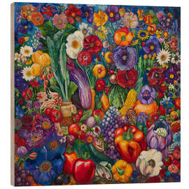 Quadro de madeira Vegetables and Flowers