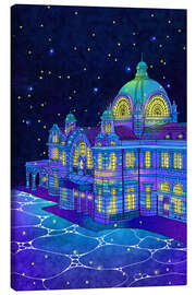 Leinwandbild Seoul Station bei Nacht in Seoul - Hajin Bae