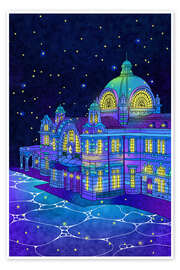 Wandbild Seoul Station bei Nacht in Seoul - Hajin Bae