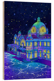 Holzbild Seoul Station bei Nacht in Seoul - Hajin Bae