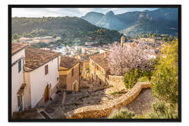 Gerahmter Kunstdruck Bunyola zur Mandelbüte, Mallorca