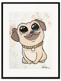 Plakat artystyczny premium w ramie Little Pug