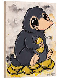 Wood print Baby Platypus