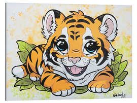 Aluminium print Baby Tiger