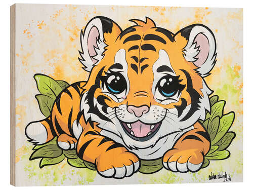 Wood print Baby Tiger