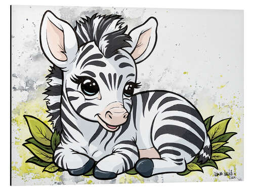 Aluminium print Baby Zebra