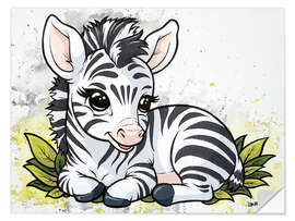 Vinilo para la pared Baby Zebra