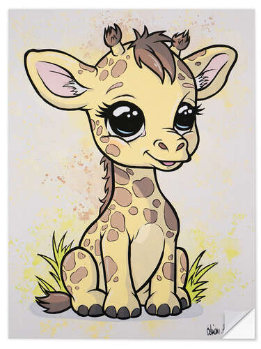 Vinilo para la pared Baby Giraffe