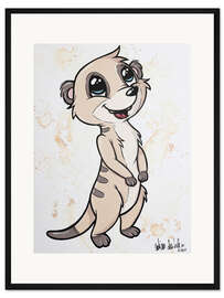 Gerahmter Kunstdruck Fröhliches Erdmännchen