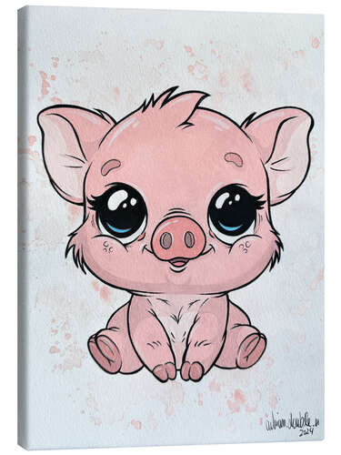 Canvas print Piggy with sweet eyes