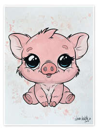 Poster Piggy with sweet eyes