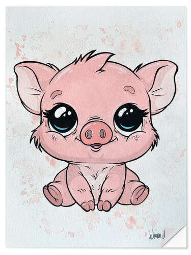 Wall sticker Piggy with sweet eyes