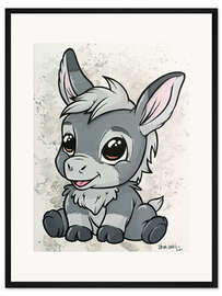 Gerahmter Kunstdruck Baby Esel