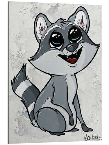 Aluminium print Little raccoon