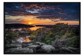 Gerahmter Kunstdruck Sonnenuntergang in Schweden