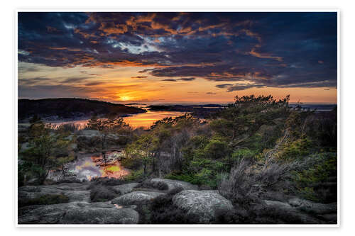 Poster Sunset in Sweden