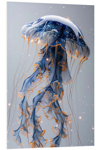 Foam board print Sapphire Jellyfish