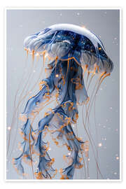 Wall print Sapphire Jellyfish - Steffen Gierok