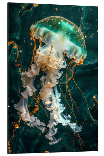 Tableau en plexi-alu Emerald Jellyfish