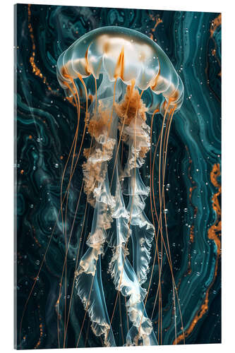Tableau en verre acrylique Jellyfish