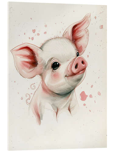 Tableau en verre acrylique Lucky Pig