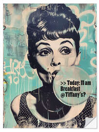 Wall sticker Audrey Hepburn's invitation to Breakfast at Tiffany's