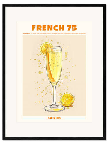 Impression artistique encadrée French 75, Paris 1915