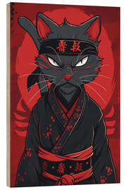 Quadro de madeira Kimono Cat