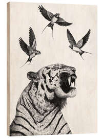 Wood print Flight of the inner bird