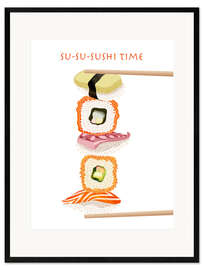 Ingelijste kunstdruk Sushi time