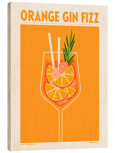 Stampa su legno Orange Gin Fizz