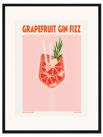 Gerahmter Kunstdruck Grapefruit Gin Fizz