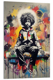 Galleritryck Graffiti boy in Banksy street art style