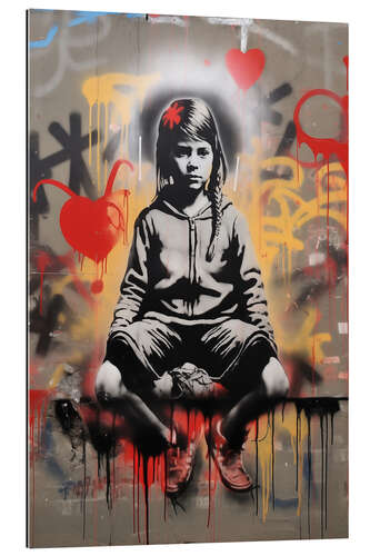 Gallery Print Graffiti Mädchen im Banksy Street Art Stil