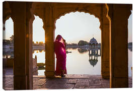 Obraz na płótnie Indian woman at the lake, Jaisalmer, India - Matteo Colombo