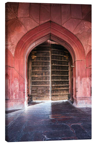 Leinwandbild Eingang zur Moschee, Delhi, Indien